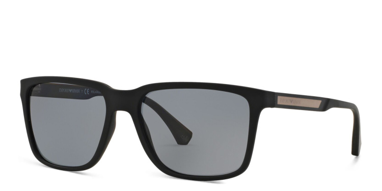 Shop Emporio Armani Square Sunglasses in Black online.