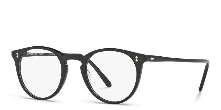 Shop OLIVER PEOPLES Round Eyeglasses in Black online.