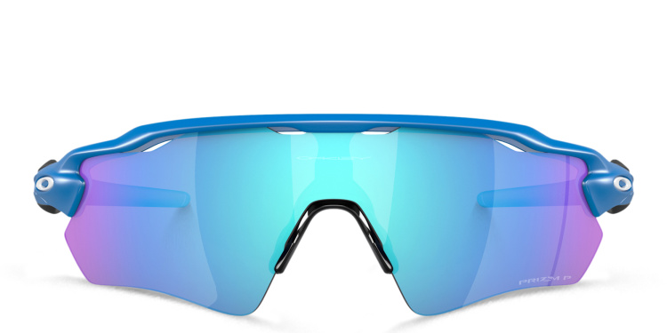 Shop Oakley Half-Rim Mask Sunglasses in Blue online.
