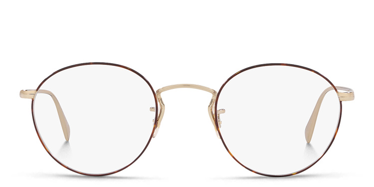Shop OLIVER PEOPLES Round Eyeglasses in Gold online.