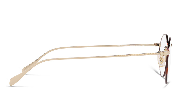 Shop OLIVER PEOPLES Round Eyeglasses in Gold online.