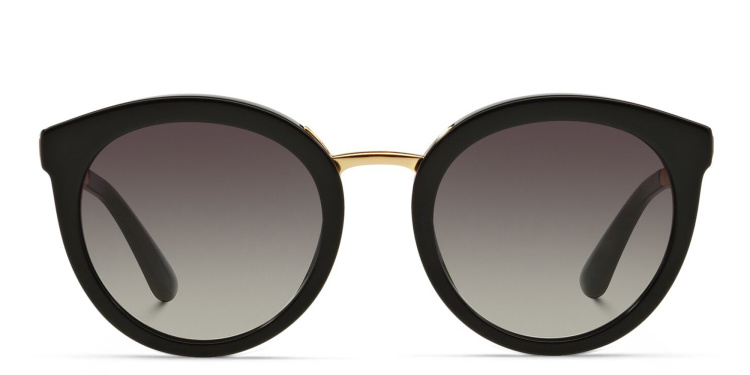 Shop Dolce & Gabbana Round Sunglasses in Black online.