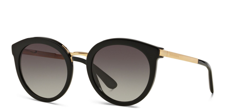 Shop Dolce & Gabbana Round Sunglasses in Black online.