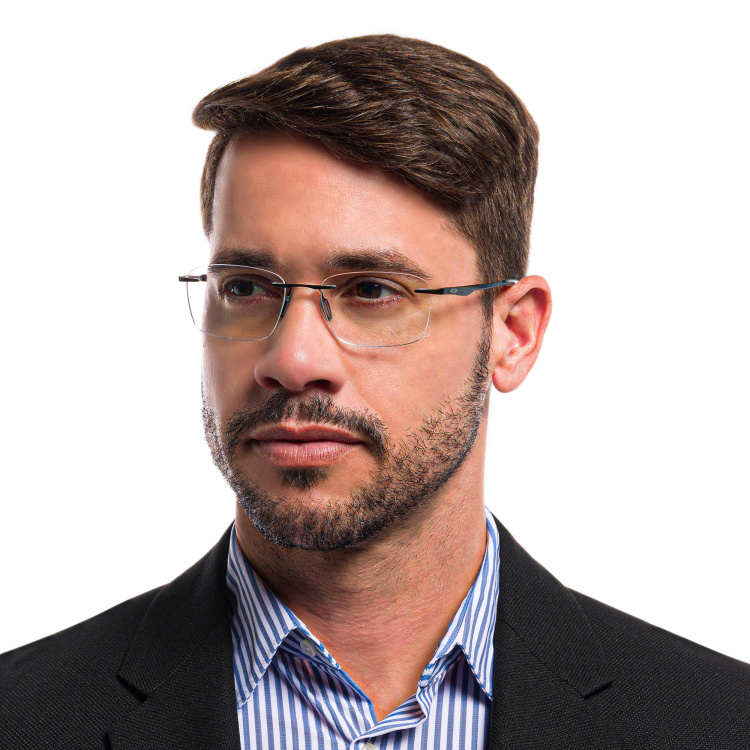 Shop Oakley Wingfold™ EVS Rimless Rectangle Eyeglasses in Black online.