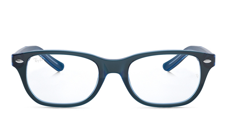 Shop Ray-Ban Junior Kids Rectangle Eyeglasses in Blue online.