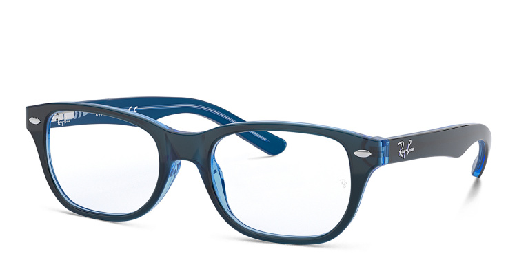 Shop Ray-Ban Junior Kids Rectangle Eyeglasses in Blue online.