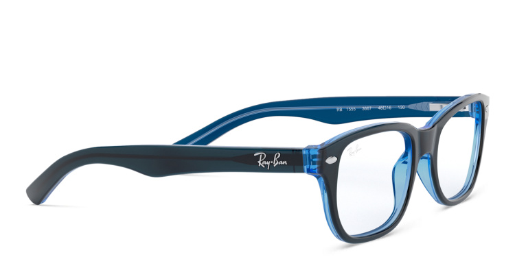 Shop Ray-Ban Junior Kids Rectangle Eyeglasses in Blue online.