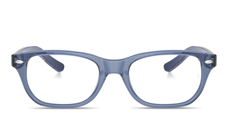 Shop Ray-Ban Junior Logo Kids Rectangle Eyeglasses in Blue online.