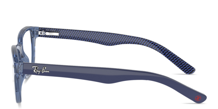 Shop Ray-Ban Junior Logo Kids Rectangle Eyeglasses in Blue online.