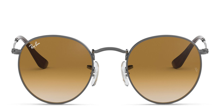 Shop Ray-Ban Round Flat Lenses Sunglasses in Gunmetal online.