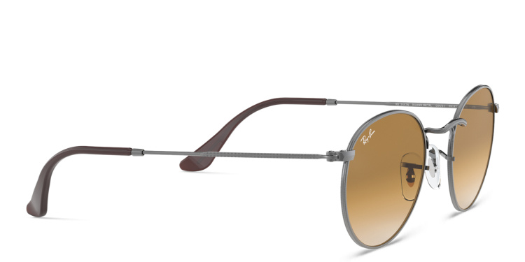 Shop Ray-Ban Round Flat Lenses Sunglasses in Gunmetal online.