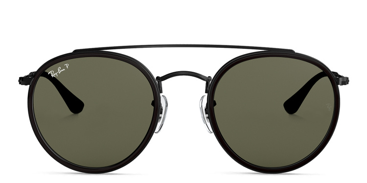 Shop Ray-Ban Unisex Round Sunglasses in Black online.