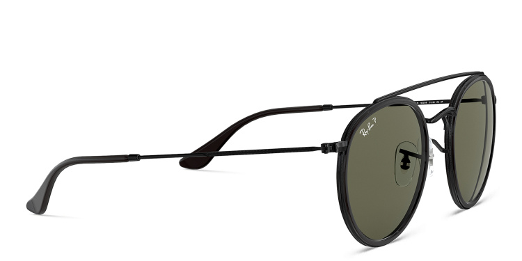 Shop Ray-Ban Unisex Round Sunglasses in Black online.