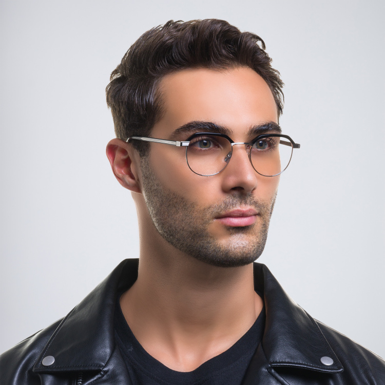 Shop SAINT LAURENT Unisex Round Eyeglasses in Black online.