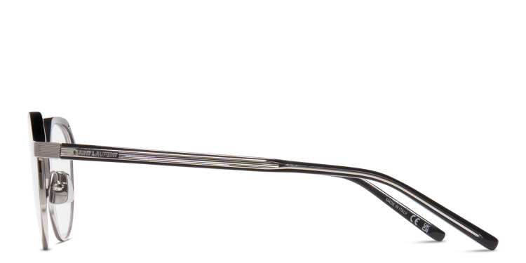 Shop SAINT LAURENT Unisex Round Eyeglasses in Black online.