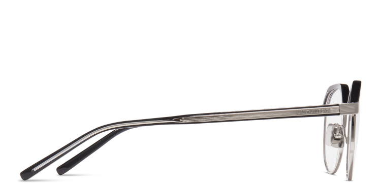 Shop SAINT LAURENT Unisex Round Eyeglasses in Black online.