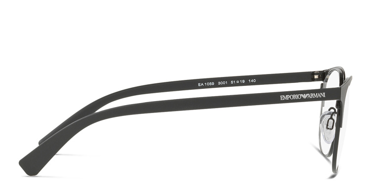 Shop Emporio Armani Oval Eyeglasses in Black online.