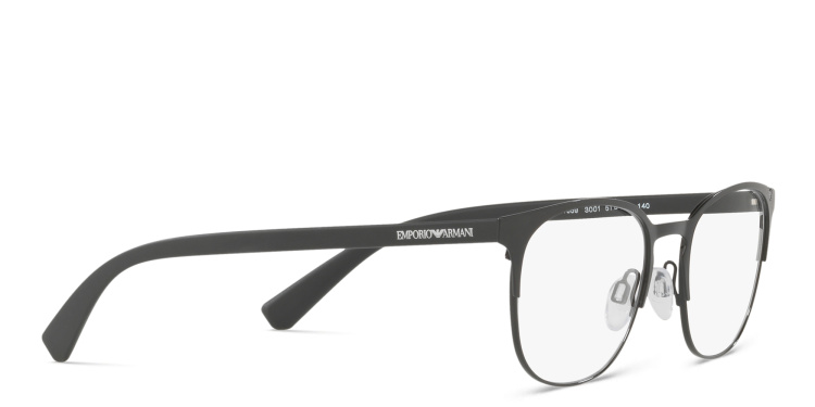 Shop Emporio Armani Oval Eyeglasses in Black online.