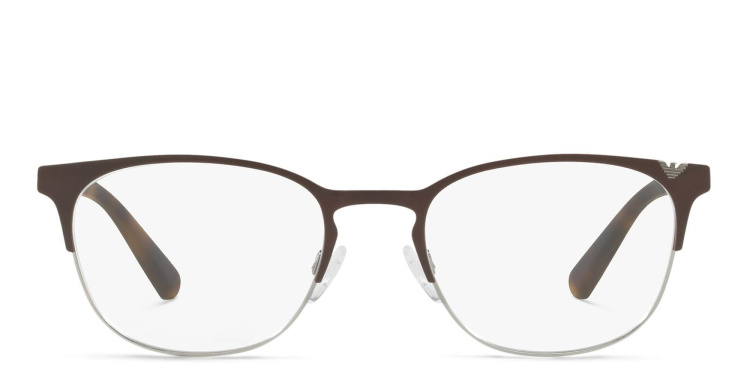 Shop Emporio Armani Oval Eyeglasses in Brown online.