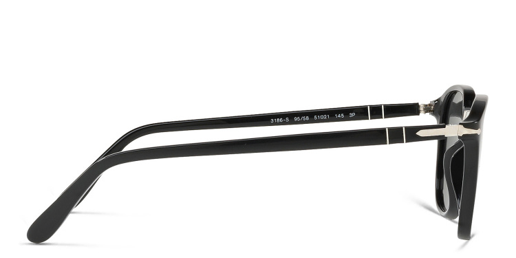 تسوق نظارات شمسية دائرية بيرسول بلون أسود أونلاين.