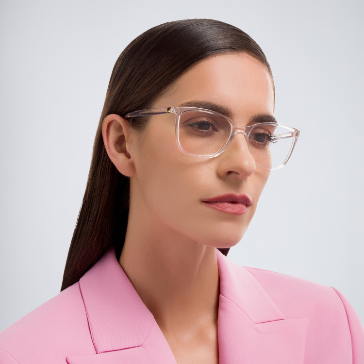 Shop Dolce & Gabbana Rectangle Eyeglasses in Clear online.