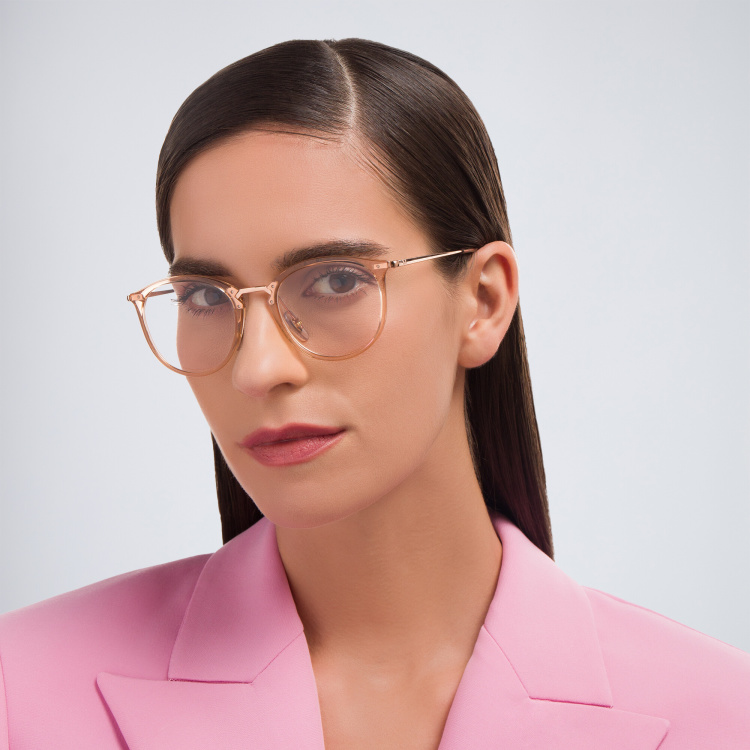 Shop Ray-Ban Panthos Eyeglasses in Brown online.