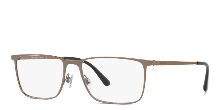 Shop GIORGIO ARMANI Rectangle Eyeglasses in Gold online.