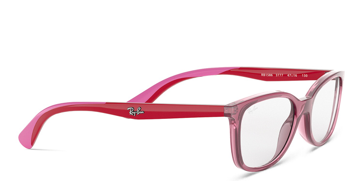 Shop Ray-Ban Junior Ferrari Kids Rectangle Eyeglasses in Red online.