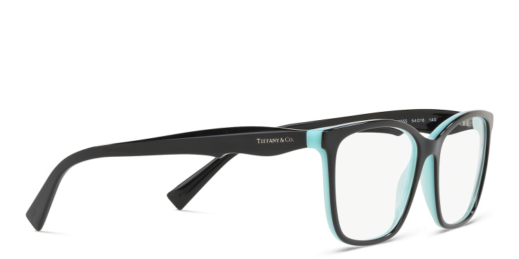 Shop TIFFANY Logo Square Eyeglasses in Black online.