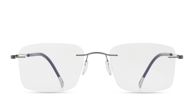 Shop Silhouette Rimless Square Eyeglasses in Grey online.