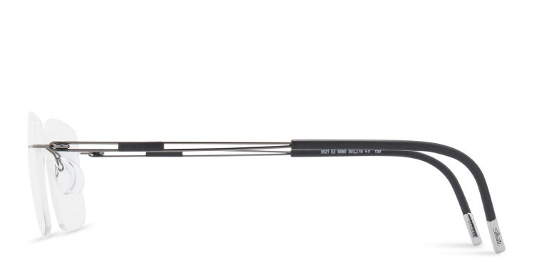 Shop Silhouette Rimless Square Eyeglasses in Grey online.