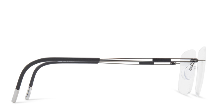 Shop Silhouette Rimless Square Eyeglasses in Grey online.