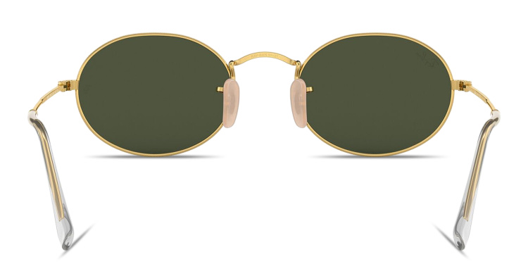 Shop Ray-Ban Oval Metal Unisex Sunglasses in Gold online.
