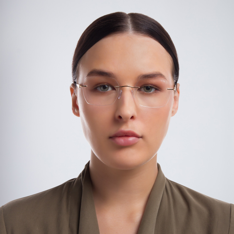 تسوق نظارة طبية بإطار غير نظامي للجنسين سيلويت بلون ذهبي أونلاين.