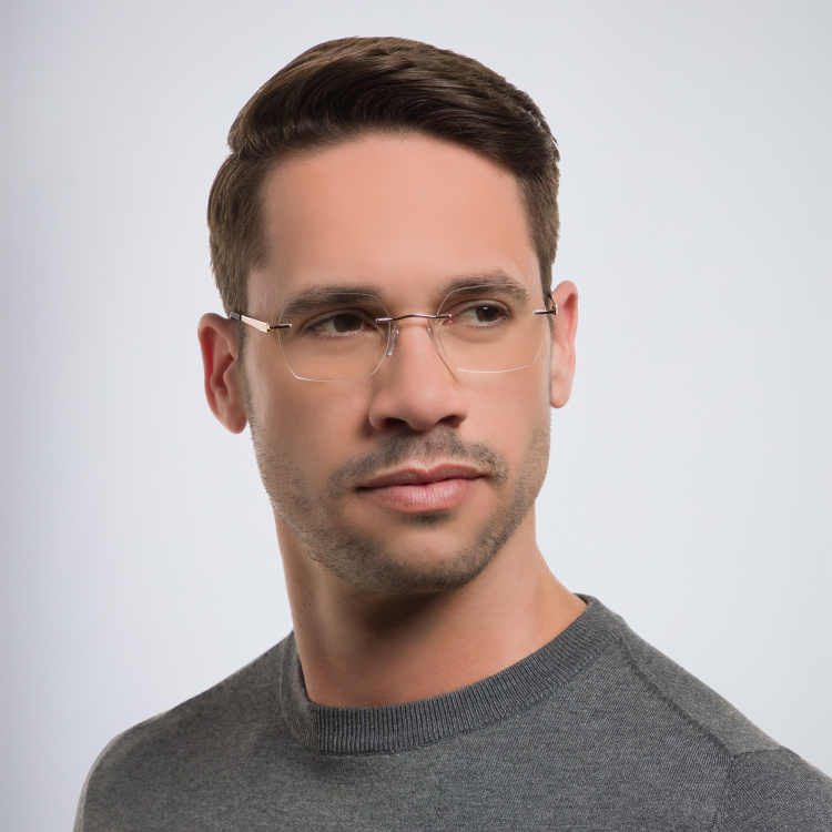 تسوق نظارة طبية بإطار غير نظامي للجنسين سيلويت بلون ذهبي أونلاين.