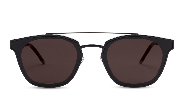 Shop SAINT LAURENT Round Sunglasses in Black online.