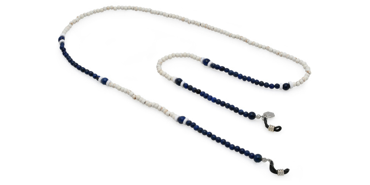 Shop The RICCI DISTRICT Howlite & Agate Glasses Chain in Multicolor online.