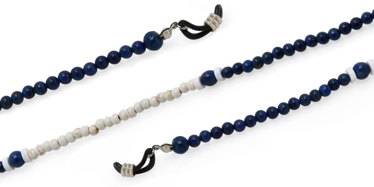 Shop The RICCI DISTRICT Howlite & Agate Glasses Chain in Multicolor online.