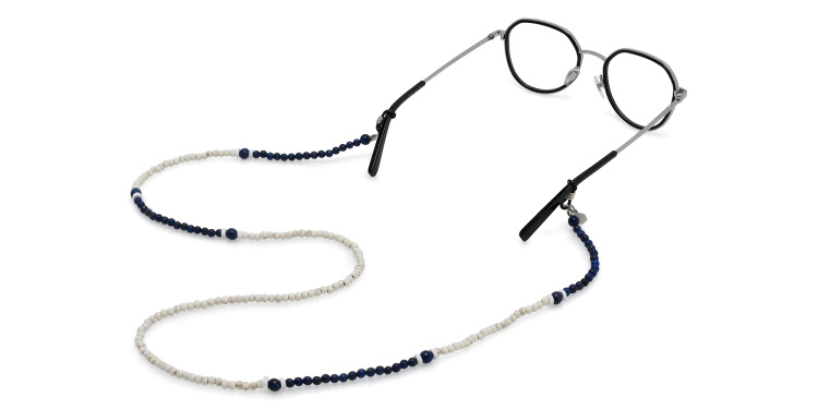 Shop The RICCI DISTRICT Howlite & Agate Glasses Chain in Multicolor online.