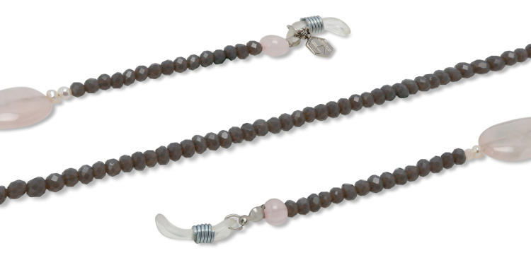 Shop The RICCI DISTRICT Crystals & Rose Quartz Glasses Chain in Grey online.