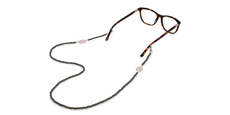 Shop The RICCI DISTRICT Crystals & Rose Quartz Glasses Chain in Grey online.