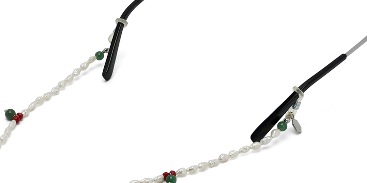 Shop The RICCI DISTRICT Natural Pearls & Jade Glasses Chain in Beige online.