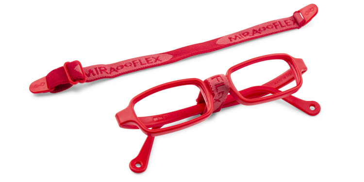 Shop Mira Flex Kids Rectangle Eyeglasses in Red online.