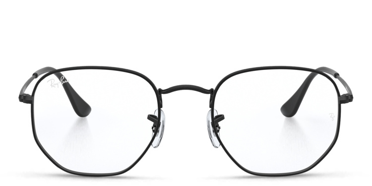 Shop Ray-Ban Hexagonal Unisex Eyeglasses in Black online.