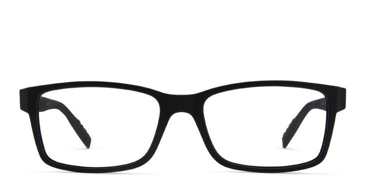 Shop MONTBLANC Wide Rectangle Eyeglasses in Black online.