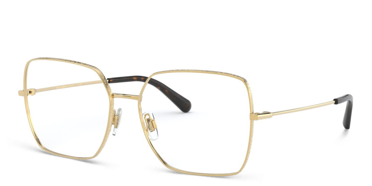Shop Dolce & Gabbana Square Eyeglasses in Gold online.