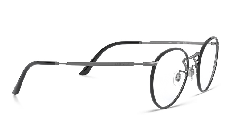 Shop GIORGIO ARMANI Round Eyeglasses in Black online.