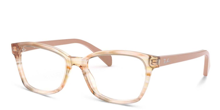 Shop Ray-Ban Junior Kids Square Eyeglasses in Brown online.