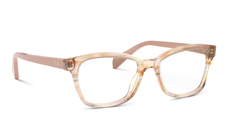 Shop Ray-Ban Junior Kids Square Eyeglasses in Brown online.