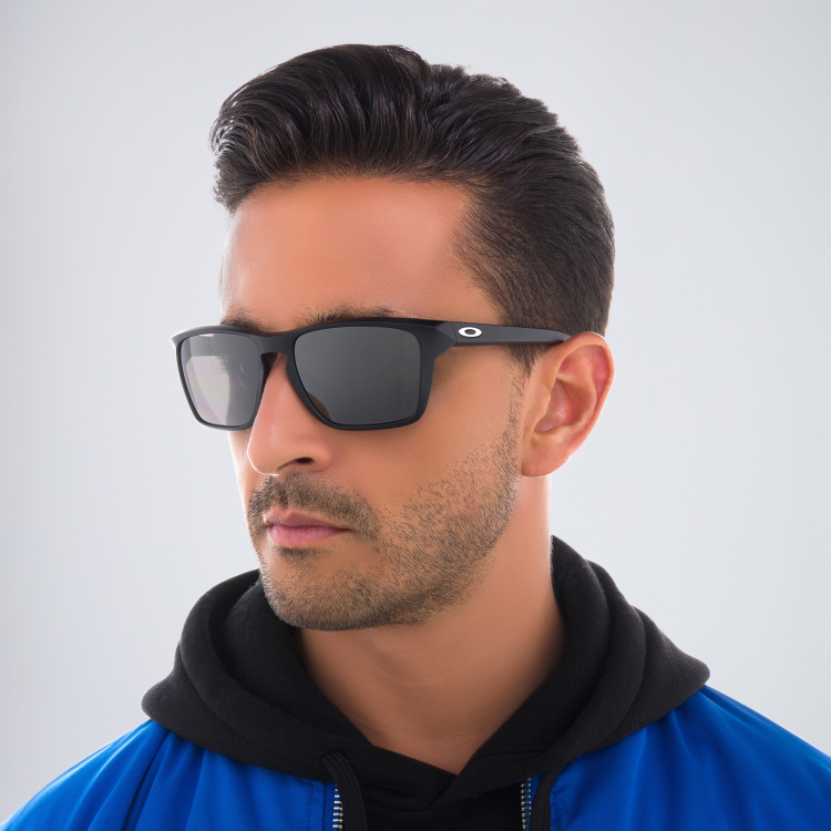 Shop Oakley Sylas Rectangle Sunglasses in Black online.